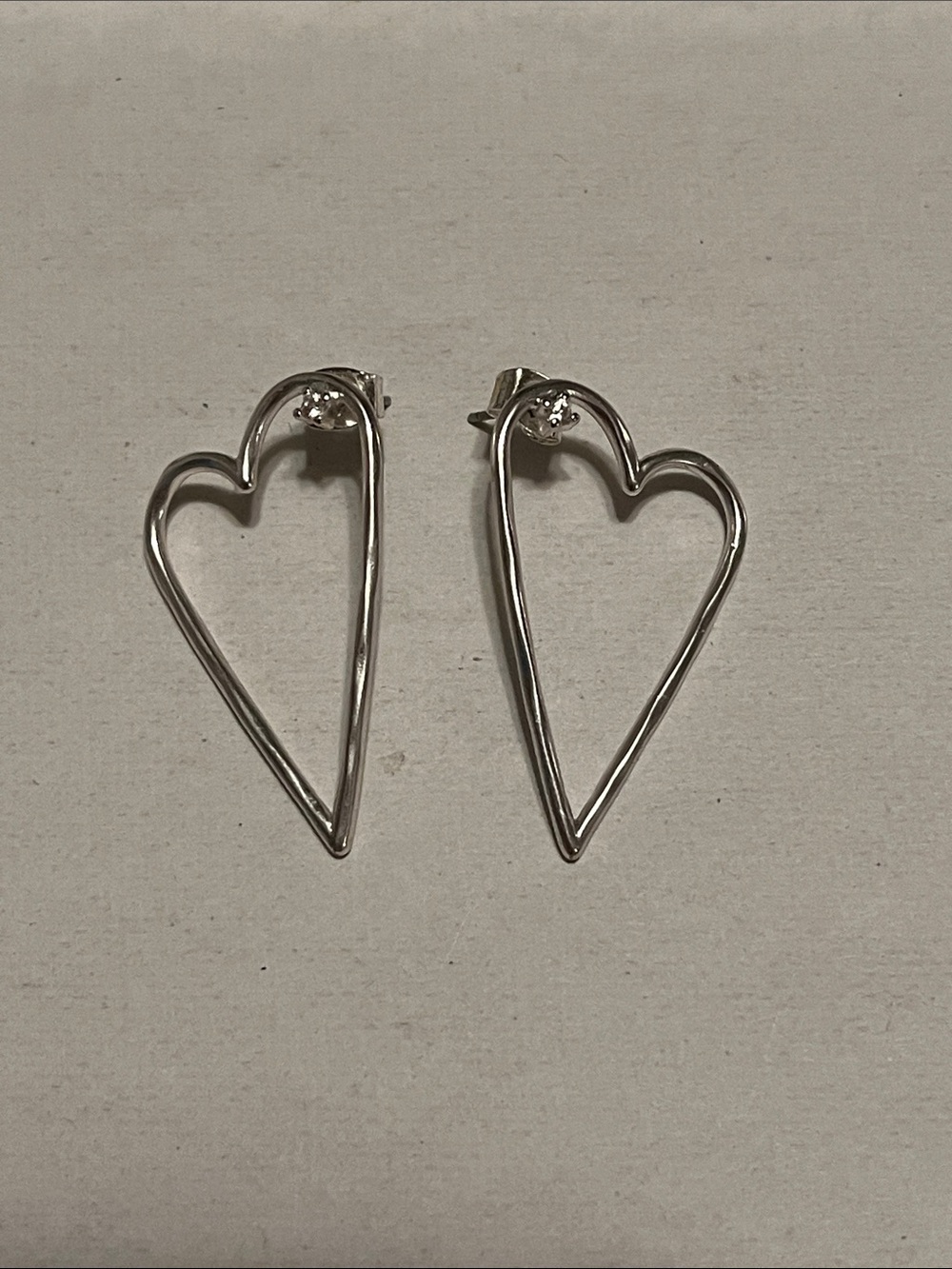 Silver heart earrings